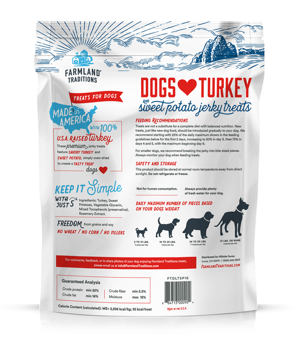 Farmland Traditions Dogs Love Turkey Jerky Treats 3lb