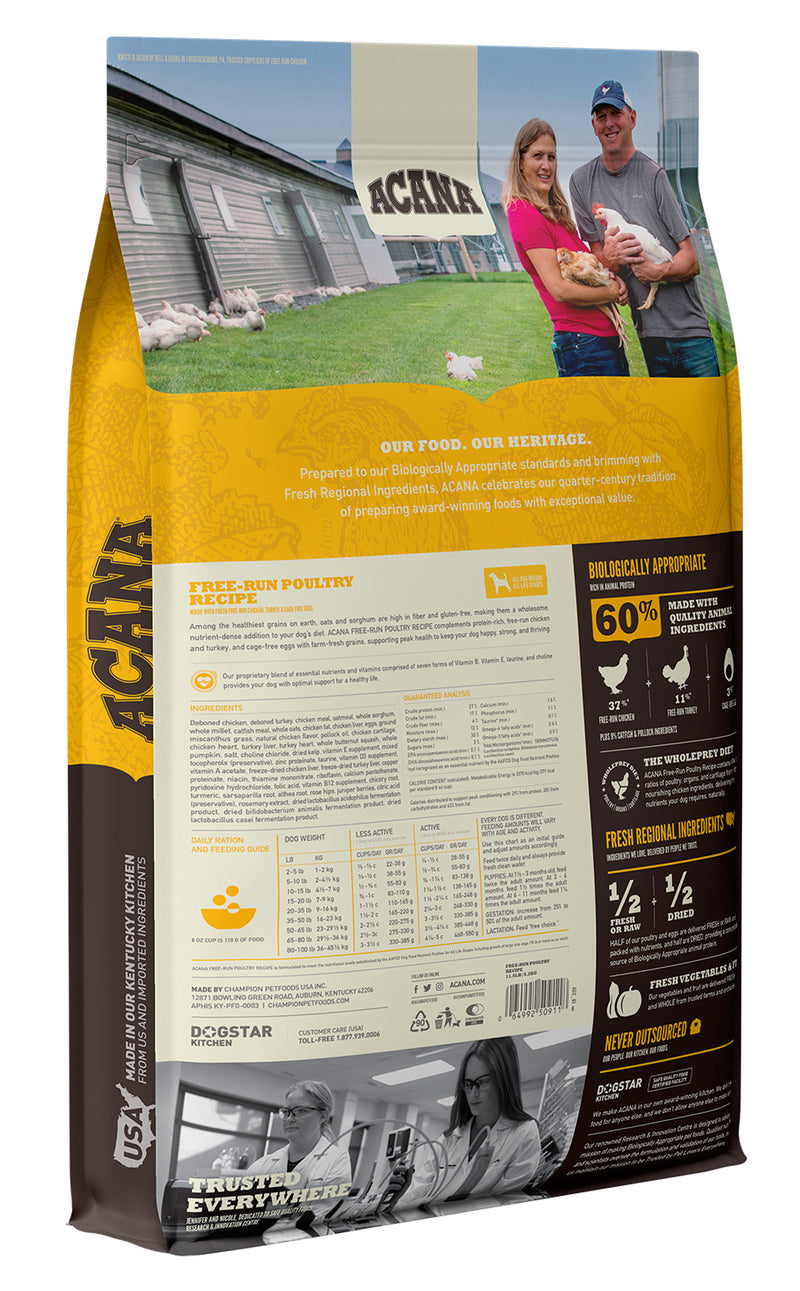 Acana Free Run Poultry Dog Food Back