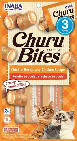 Inaba Churu Bites Chicken with Chicken Cat Treats, 3 Pack