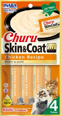Inaba Churu Purees Skin & Coat Chicken Recipe, 4 Pack
