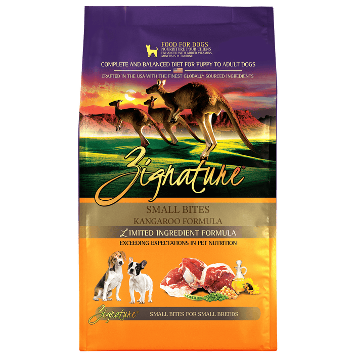 Zignature Kangaroo Small Bites formulated for Small Breed Dogs