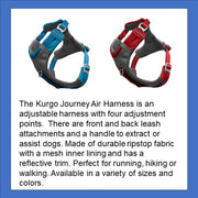 Kurgo Journey Air Harness in Blue and Red