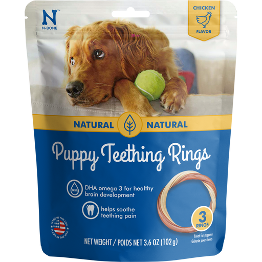 N-Bone Puppy Teething Ring 3-Pack Chicken 