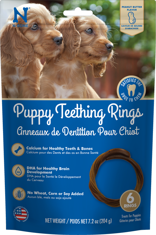 N-Bone Puppy Teething Rings, Peanut Butter