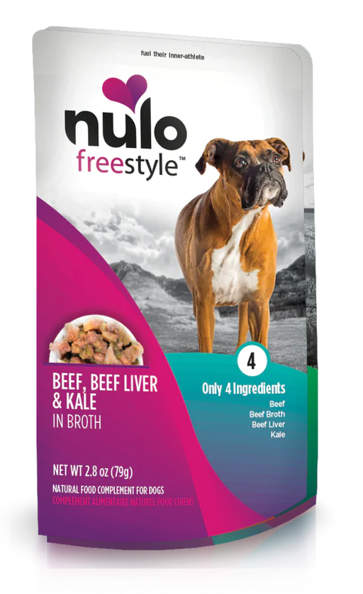 Nulo FreeStyle Beef, Beef Liver & Kale in Broth Pouch 2.8 oz