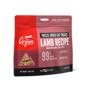 Small resealable bag of Orijen Freeze-Dried Lamb cat treats.