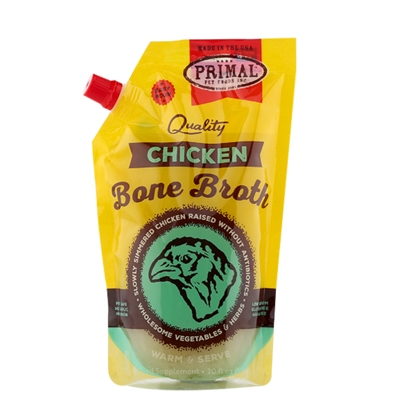 Primal Frozen Chicken Bone Broth 20 oz Food Topper