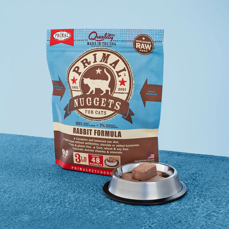 Primal Cat Frozen Nuggets, Rabbit 3 lb