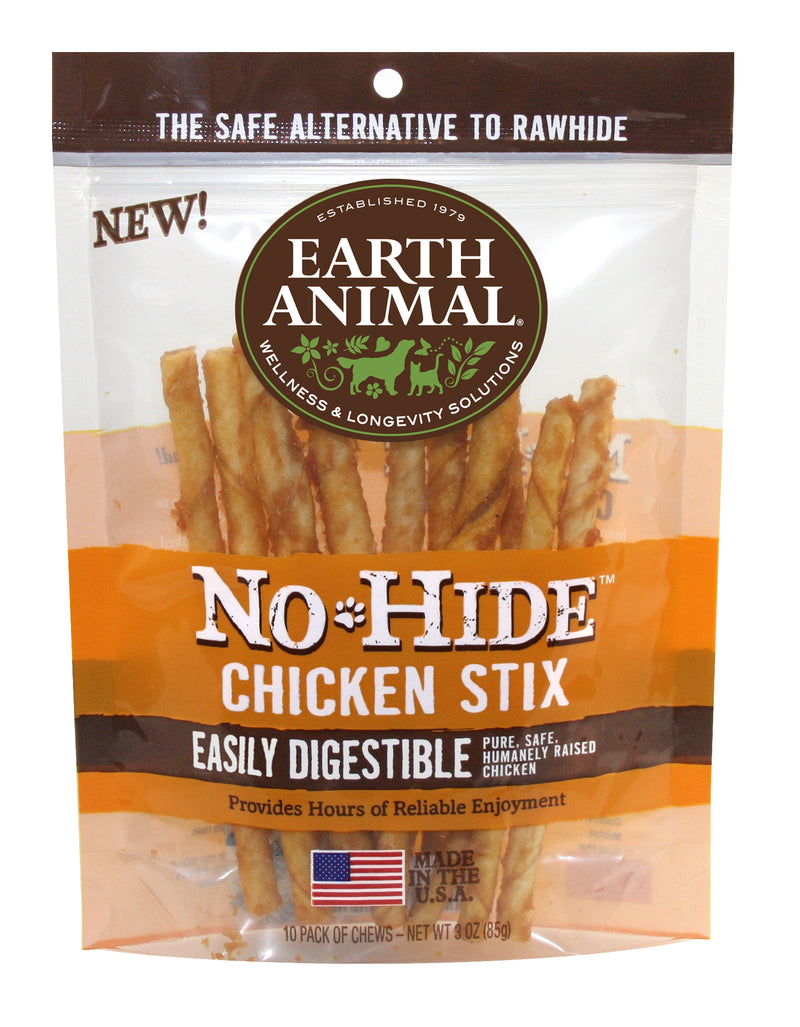 Earth Animal No Hide Chicken Chews Stix 10 Pack