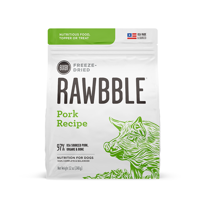Bixbi Rawbble Freeze-Dried Dog Food, Pork Recipe