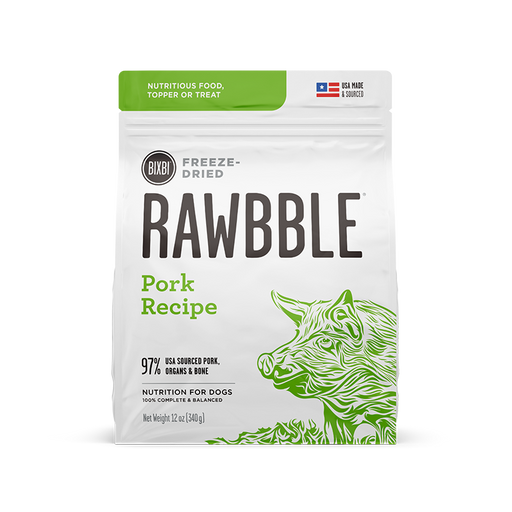 Bixbi Rawbble Freeze-Dried Dog Food, Pork Recipe