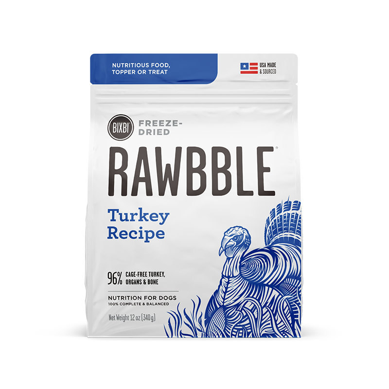 Bixbi Rawbble Freeze-Dried Dog Food, Turkey Recipe