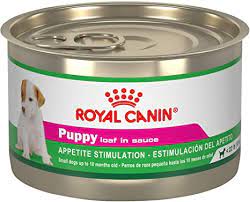 Small can of Royal Canin puppy wet food. 