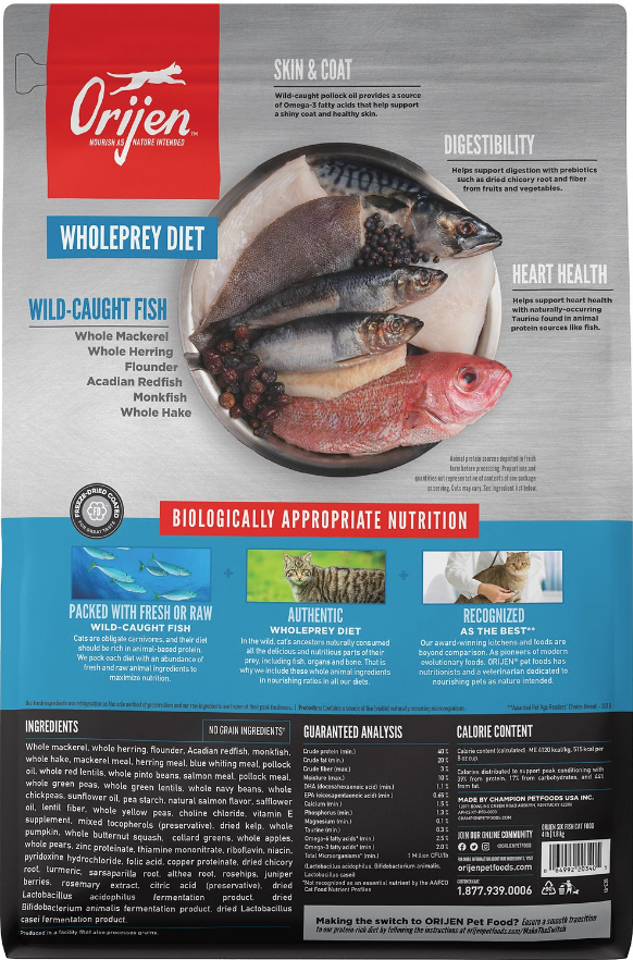 Orijen Grain-Free Six Fish Dry Cat Food