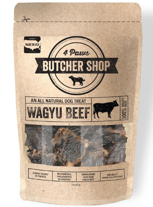 brown bag of wagyu beef dog treats