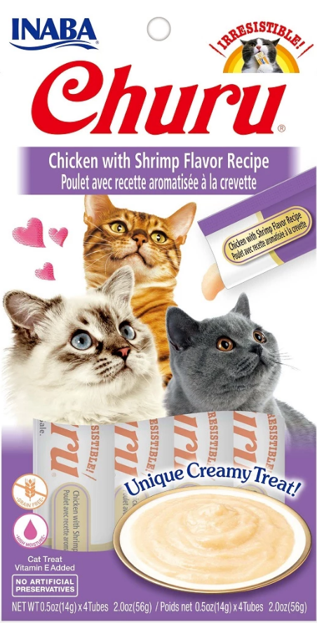 Churu Lickable Purée Chicken & Shrimp 4pk