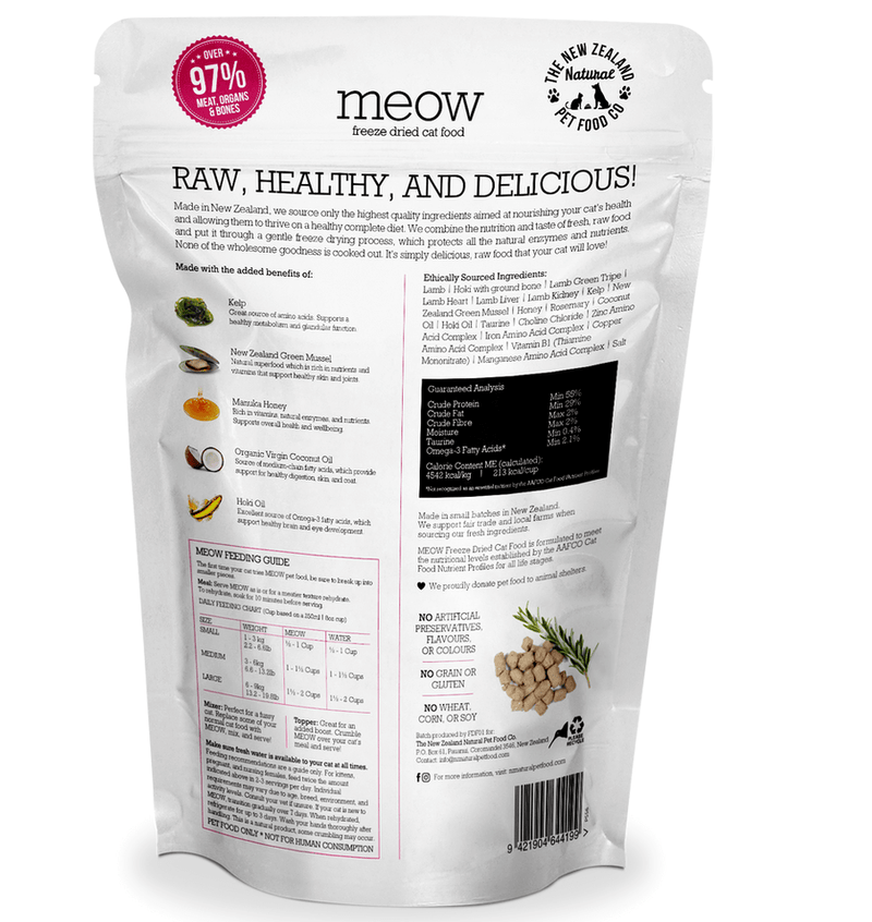 Meow Freeze-Dried Lamb & Hoki Cat Food