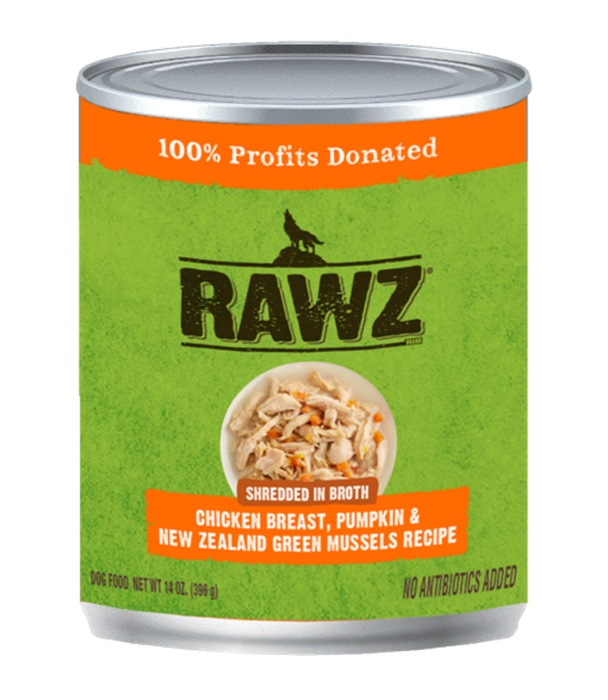 Rawz Shredded in Broth Chicken Breast, Pumpkin & New Zealand Green Mussels Recipe 10oz