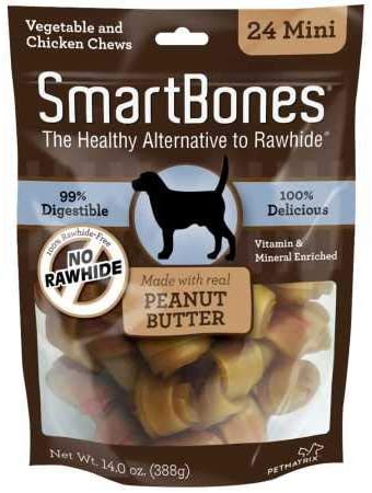 Smartbones Peanut Butter Mini Chews 24 Count