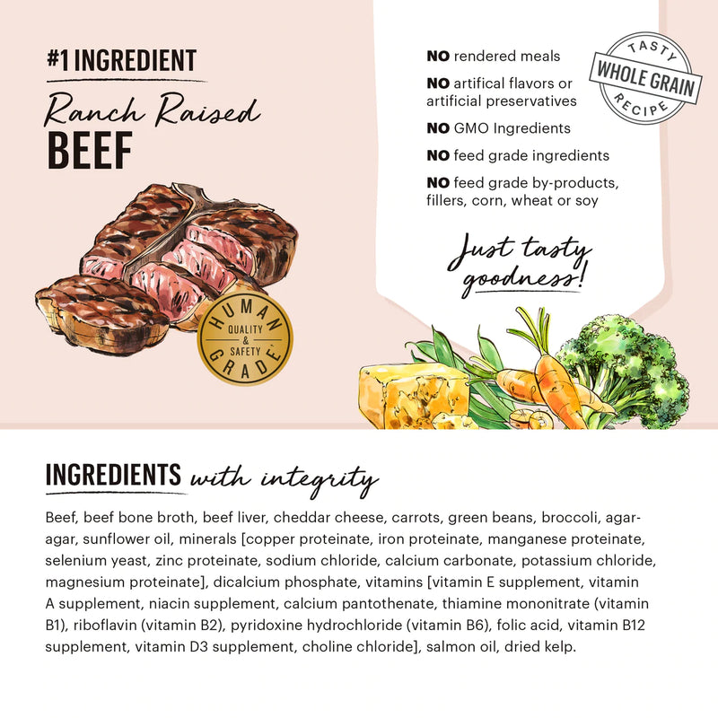 The Honest Kitchen-Butcher Block Pate Beef, Cheddar Farm Veggies Pate 10.5oz