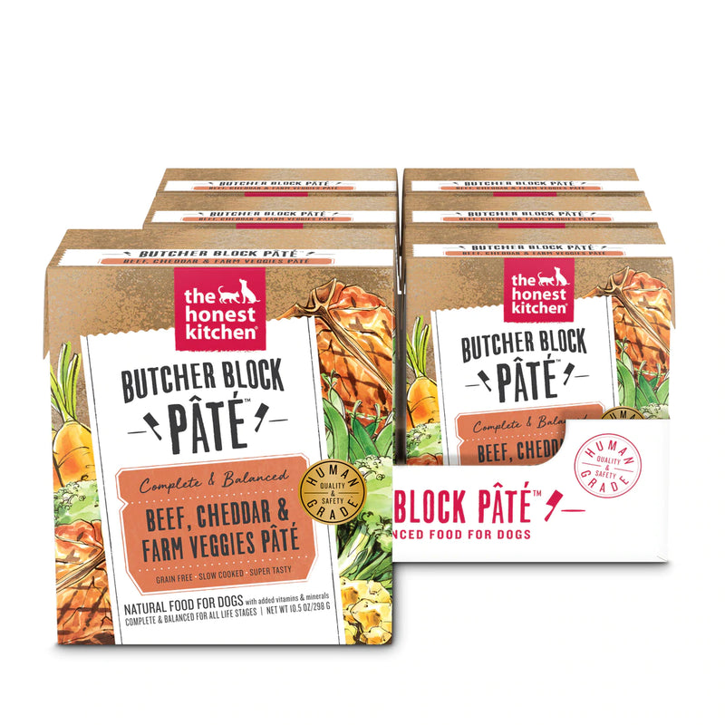 The Honest Kitchen-Butcher Block Pate Beef, Cheddar Farm Veggies Pate 10.5oz