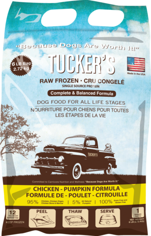 Tucker's Frozen Raw Dog Food, Chicken with Pumpkin Formula 6lb