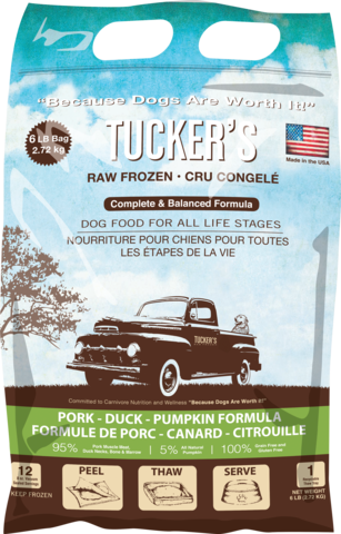 Tucker's Frozen Raw Dog Food, Pork & Duck with Pumpkin Formula 6lb