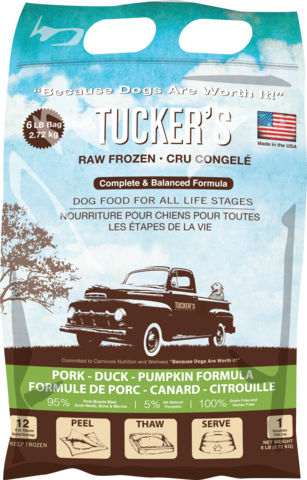 Tucker's Frozen Raw Dog Food, Pork & Duck with Pumpkin Formula