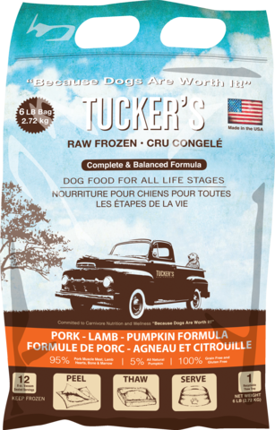 Tucker's Frozen Raw Dog Food, Pork & Lamb with Pumpkin Formula 6lb