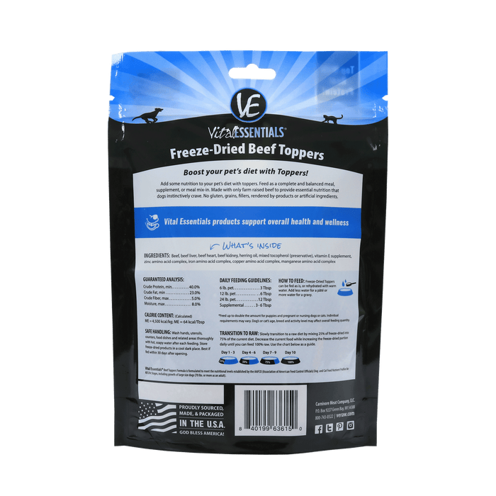 Vital Essentials Beef Freeze-Dried Grain Free Meal Boost Topper