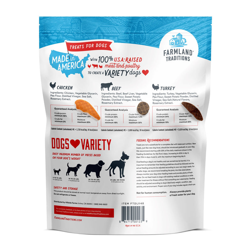 Farmland Traditions Dogs Love Variety Jerky Treats 3lb
