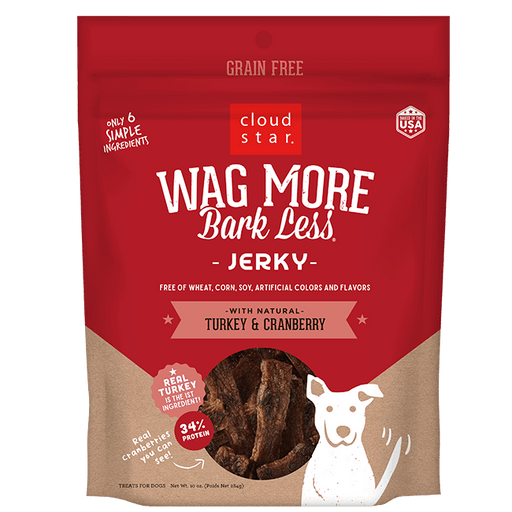 Wag More Bark Less Jerky, BBQ Grilled Turkey, 10 oz