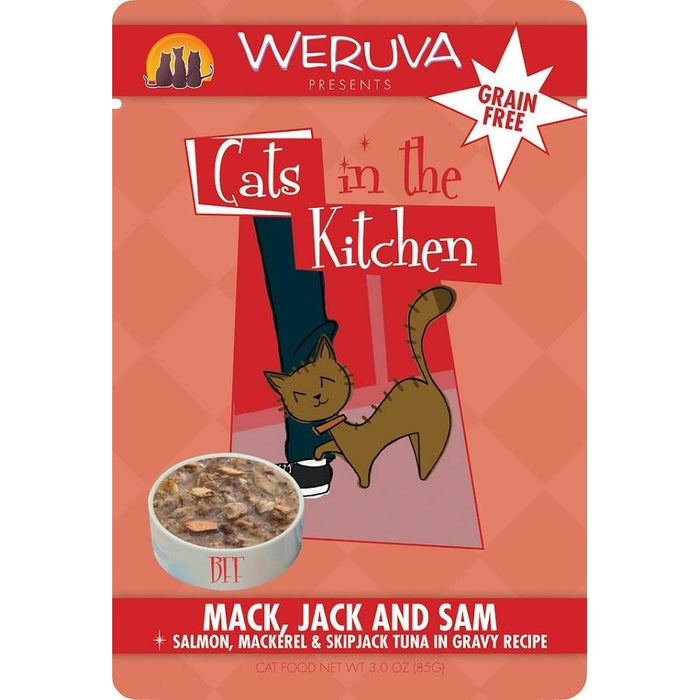 Weruva Mack & Jack & Sam with Salmon, Mackerel & Tuna 3 oz
