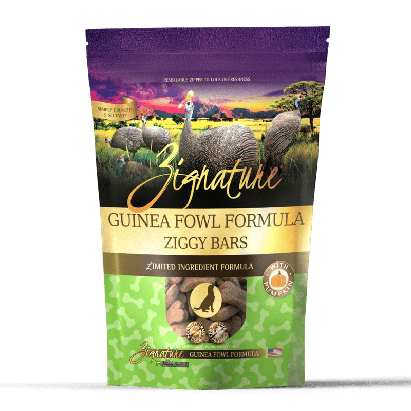 Zignature Ziggy Bars Treat, Guinea Fowl Formula, 12 oz