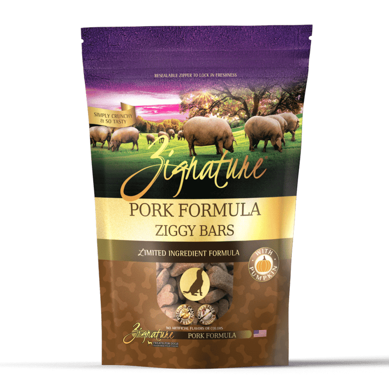 Zignature Ziggy Bars Treat, Pork Formula, 12 oz