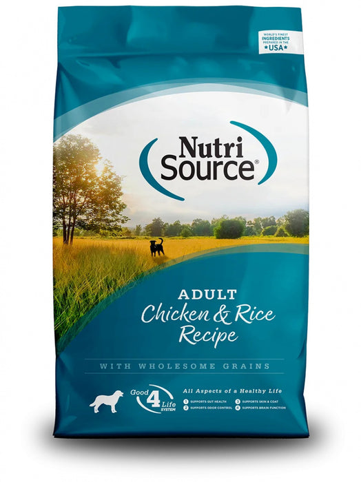 bag of adult chicken and rice recipe dry dog food