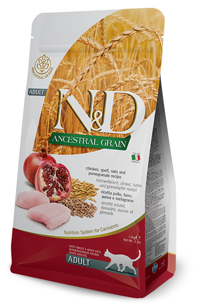 Farmina N&D Ancestral Grain Feline Chicken & Pomegranate Adult Dry Cat Food