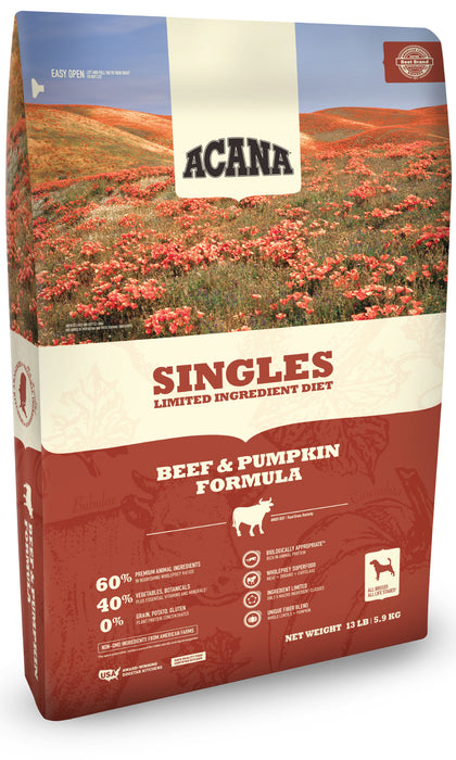 Acana Singles Beef and Pumpkin Recipe Dry Dog Food