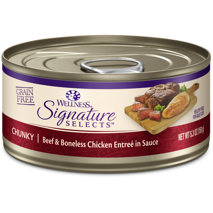 Wellness Signature Selects Chunky Beef and Chicken Cat Food 2.8 oz
