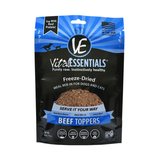 Vital Essentials Beef Freeze-Dried Grain Free Meal Boost Topper, 6 oz