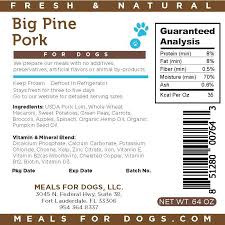 Meals for Dogs Big Pine Pork Frozen Dog Food