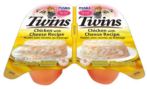 Inaba Twins Chicken with Cheese Wet Cat Food 1.23 oz, 2 Pack