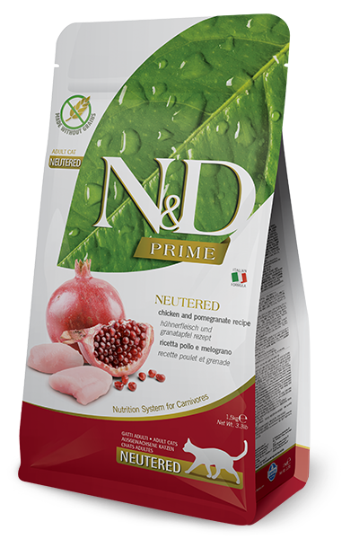 Farmina N&D Prime Feline Chicken & Pomegranate Neutered Adult Dry Cat Food