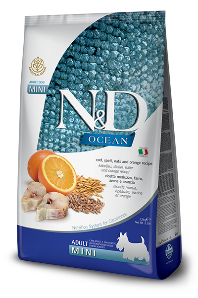 Farmina N&D Ocean Canine Cod, Spelt, Oats & Orange Adult Mini Dry Food