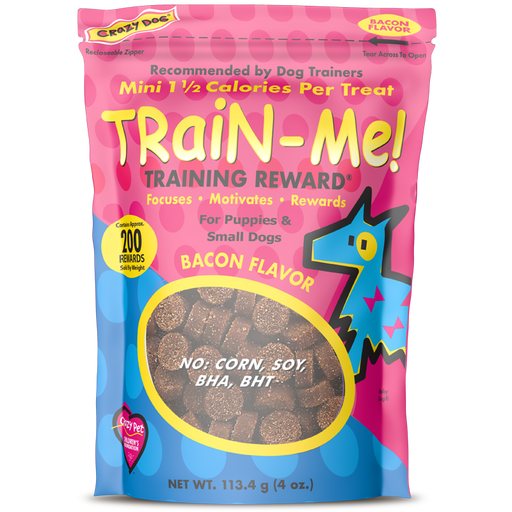 Crazy Dog Train-Me! Bacon Training Treats Mini 10 oz