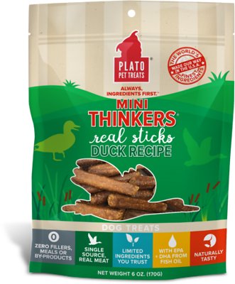 Plato Mini Thinkers Real Sticks Duck Recipe Dog Treats