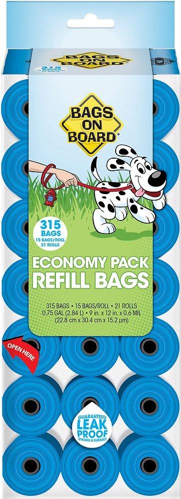 Bags on Board Economy Size Waste Bag Refill Rolls, 315 Count