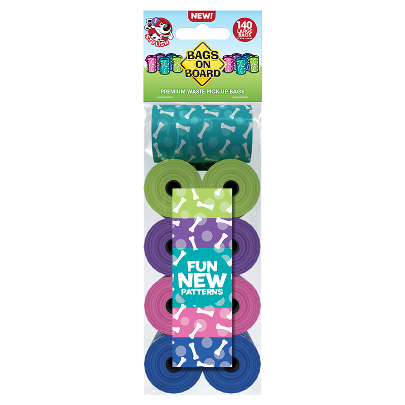 Bags on Board Waste Bag Refill Rolls, 140 Count