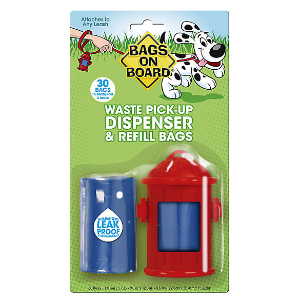 Bags on Board Fire Hydrant Waste Pick-Up Bags Dispenser