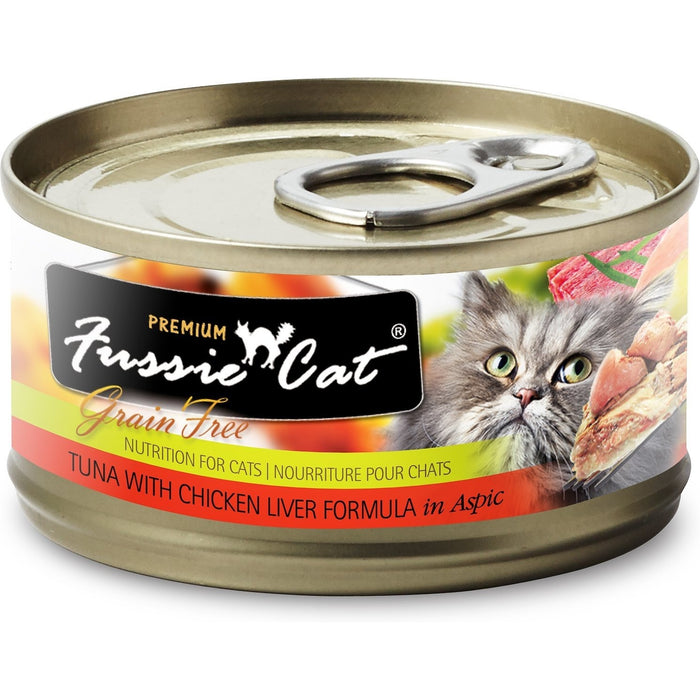 Fussie Cat Premium Tuna with Chicken Liver Canned Cat Food 2.8 oz 